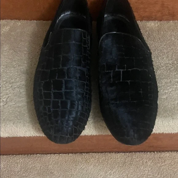 Jimmy Choo Black Textured Loafers